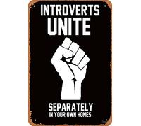 peiyeety Póster fotográfico vintage Introvertidos se unen por separado, tu propio HOM, letrero de hojalata de aluminio, decoración de pared, 15 x 20 cm