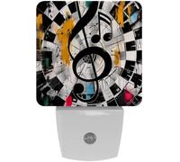 peiyeety Remolino musical con melodía, luz nocturna LED enchufable, sensor automático, de anochecer a amanecer, decorativa para dormitorio, baño, cocina, pasillo, escaleras, pasillo.