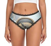peiyeety Ropa Interior Femenina con Ribete de Encaje Compass on The Map - Braguitas Bikini de Talle bajo, Suaves y elásticas, sin Costuras.