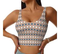 peiyeety Sujetadores Deportivos de Alta sujeción para Mujer - Top Corto Deportivo con Estampado Bohemio de Lunares Do I para Correr y Entrenar