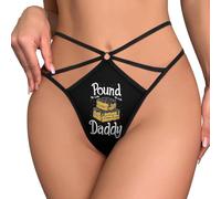 peiyeety Tanga con Estampado de Pound My Cake Daddy para Mujer, Ropa Interior Invisible novedosa