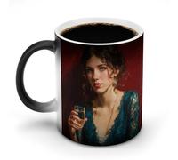 peiyeety Taza de cerámica mágica con diseño de Susurros de Sofá que cambia de color y es sensible al calor. Idea de regalo divertida para hombres y mujeres en Navidad.
