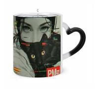 peiyeety Taza que cambia de color, con diseño de anarquía digital, sensible al calor, de cerámica para café, ideal para hombres y mujeres, regalo divertido de Navidad y cumpleaños.
