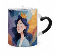 peiyeety Taza que cambia de color, con diseño de barco de papel, sensible al calor, taza mágica de cerámica para café, ideal para hombres y mujeres, regalo divertido de Navidad y cumpleaños.