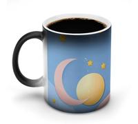 peiyeety Taza que cambia de color, con diseño de susurros celestiales, sensible al calor, de cerámica para café, ideal para hombres y mujeres, regalo divertido de Navidad y cumpleaños.
