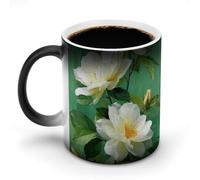 peiyeety Taza que cambia de color, con diseño de susurros verdes, de cerámica sensible al calor, de 355 ml, para café y té. Regalo divertido y novedoso para Halloween y Navidad.