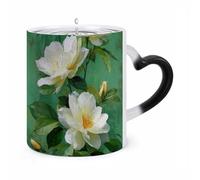 peiyeety Taza que cambia de color, con estampado de susurros verdes, sensible al calor, de cerámica para café, ideal para hombres y mujeres, regalo divertido de Navidad y cumpleaños.