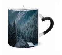 peiyeety Taza que cambia de color, con estampado Edge of the Winter Realm, sensible al calor, de cerámica para café, ideal para hombres y mujeres, regalo divertido de Navidad y cumpleaños.