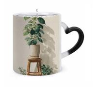 peiyeety Taza que cambia de color, con estampado floral de crónica, sensible al calor, de cerámica para café, ideal para hombres y mujeres, regalo divertido de Navidad y cumpleaños.