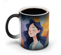 peiyeety Taza que cambia de color, diseño de barco de papel, 355 ml, cerámica sensible al calor, taza mágica para café y té, regalo divertido y novedoso para hombres y mujeres, Halloween y Navidad.