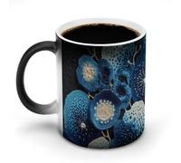 peiyeety Taza que cambia de color, diseño de poesía dinámica, 355 ml, cerámica sensible al calor, taza mágica para café y té, regalo divertido y novedoso para hombres y mujeres, Halloween y Navidad.