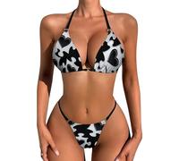 peiyeety Traje de baño Sexy para Mujer con diseño de Rompecabezas y Tanga Triangular, Ideal para la concientización sobre el Autismo.