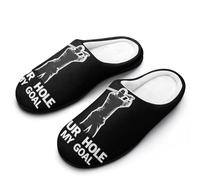 peiyeety Zapatillas de golf Tu hoyo es mi objetivo para hombre, cómodas y cálidas, de goma antideslizante, para interiores y exteriores, para dormitorio y casa.