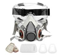 PEIZHIYC Máscara de Protección Respiratoria con Filtro y Gafas 20x13x14 cm Máscara de Gas Doble para Pintor, Protección Contra El Polvo, Partículas de Polen, Gases y Vapores