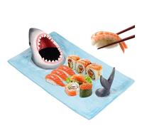 PEIZHIYC Sushi Plato Cerámica Tiburón Sushi Platos 33 x 20 x 10 cm Plato Sushi Plato Snackplatte con diseño de tiburón 3D Lindo Japonés Azul Charcuterie Board Shark, Cocina Mesa de Comedor
