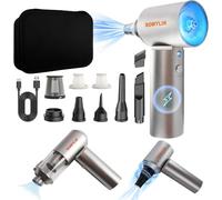 Pejevir Aspirador y Soplador de Polvo Eléctrico, 15KPa 100000RPM, Motor sin Escobillas, Recargable Tipo C, Plumero de Aire Comprimido para Ordenador Teclado Coche