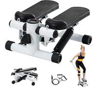 Pejevir Mini Stepper para Casa, Stepper hasta 150KG, Stepper Up-Down con Bandas de Resistencia Pantalla LCD Pedales Grandes, Entrenador de Brazos y Piernas para Principiantes Avanzados (Negro)