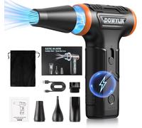 Pejevir Soplador de Aire Comprimido, 220000 RPM Pulverizador de Aire Comprimido, Potente Plumero Eléctrico con Luz LED, Mini Soplador Type-C Recargable para PC Teclado Mascotas Sofá Coche