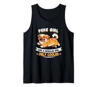 Peke Girl, Like A Regular Girl Only Cooler - Pekinese Dog Camiseta sin Mangas