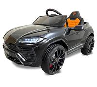 PEKECARS Coche Eléctrico para Niños Lamborghini Urus 12V (VERSIÓN Top) Asiento Acolchado Polipiel, Ruedas EVA, Control Remoto 2.4Ghz, Suspensión, Equipo de Audio. Vehículo Infantil batería 12V, Negro
