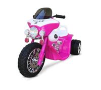 PEKECARS Trimoto Policía 6V Color Rosa, para niñas de 2 a 4 años, Luz Delantera Que se Enciende al acelerar y Sonidos de Arranque y claxon