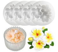 pekifaves 4 Piezas moldes de silicona de flores para velas, molde de vela 3D, molde silicona velas flor, para manualidades, jabón, pastel