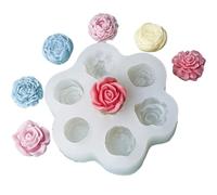 pekifaves 7 pcs Molde silicona flores, moldes velas silicona rosas clavel peonia moldes silicona moldes fundicion, 3D rosa mini flor moldes velas para jabon chocolate aromaterapia DIY decoracion