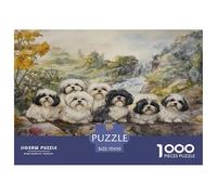 Pekín Puzzle Desafíos Divertidos Decoración del Hogar 1000 Piezas Perros Rompecabezas De Decoración Juego De Habilidad para Adultos 70x50cm/1000pcs