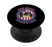 Pekingese Dog Bless America Flag USA Patriotic 4th of July PopSockets PopGrip Adhesivo