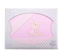 PEKITAS Bebe Juego De Sábanas Finas 3 Piezas para Cuna 60X120 100% Algodón (Osito Love Rosa)
