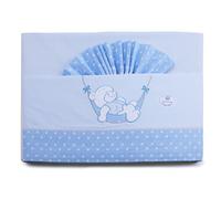 PEKITAS Bebe Juego De Sábanas Finas 3 Piezas para Cuna 60X120 cm 100% Algodón (Serie Osito Azul)