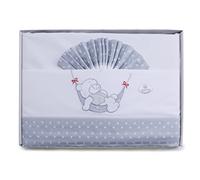 PEKITAS Bebe Juego De Sábanas Finas 3 Piezas para Cuna 60X120 cm 100% Algodón (Serie Osito Blanco)