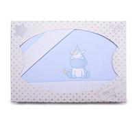PEKITAS Bebe Juego De Sábanas Finas 3 Piezas para Minicuna 50x80cm 100% Algodón (Funda Almohada+Sabana+Bajera,Unicornio Azul)