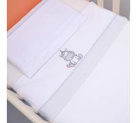PEKITAS Bebe Juego De Sábanas Finas 3 Piezas para Minicuna 50x80cm 100% Algodón (Funda Almohada+Sabana+Bajera,Unicornio Blanco)
