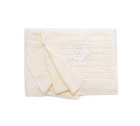 PEKITAS Manta Punto Hilo Bebe 100 x 100 cm 100% Acrílico Ecológico Fabricado En Portugal Beige