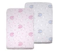 PEKITAS Pack 2 Sábanas Bajeras Minicuna Ajustable 80x50 75x50 CM Fabricado En España