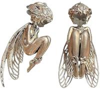 PEKJDS Colgante de ángel silencioso, Elegante collar colgante de ángel guardián, Regalo de joyería de para mujeres y hombres, Diseño elegante de alas de filigrana
