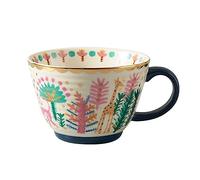 PEKJI Taza de cerámica Taza Redonda de la mañana Taza de café con Cuchara Taza de té Oficina en el hogar Reutilizable 500ml / 16.9oz