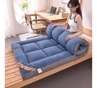 PeKmaR Colchón de Suelo japonés, futón, colchón Plegable, Tatami Enrollable, Transpirable para Acampar, sofá, Almohadilla para Dormir,Azul,150x200cm