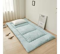 PeKmaR Colchón de Suelo Tatami Individual Futón Japonés Grueso Colchón para Dormir Portátil Colchón Plegable Enrollable para Niños Niñas Colchón de Dormitorio para Estudiantes Adultos,Verde,100x190cm
