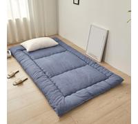 PeKmaR Colchón de Suelo Tatami Individual Futón Japonés Grueso Colchón para Dormir Portátil Colchón Plegable Enrollable para Niños Niñas Colchón de Dormitorio para Estudiantes Adultos,Azul,90x190cm