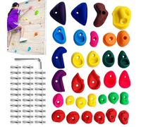 PEKMAR Presas de Escalada, presas de Escalada en Roca para niños | 32 Piezas de Pared de Escalada en Roca Interior de Varios tamaños para niños | Gimnasio de Escalada Interior, Equipo de Juegos