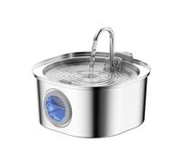 PEKTACO Fuente de Agua para Gatos, Fuente de Agua para Mascotas para Gatos/Perros en Interiores, Fuentes de Agua para Gatos de Acero Inoxidable con Ventana de Nivel de Agua (3.2 L/108 onzas)