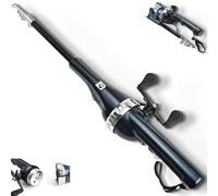 Pekven Fishing Rod, EasyFish Folding Rod, Pocket Telescopic Fishing Rods, with Fishings Line and Wheel Integrated (A)
