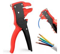 Pelacables, 2-en-1 Pelacables Electricista Multifunción Ajustable (0,2 mm² - 6,0 mm²), Pelador de Cables, Alicates Pelacables para Pelar y Cortar Cables (Rojo)