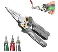 Pelacables 8 en 1 con probador de voltaje, pinzas de electricidad, herramienta eléctrica multifunción para cortar y tirar de alicates, herramienta de reparación de electricistas (gris)