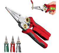 Pelacables 8 en 1 con probador de voltaje, pinzas de electricidad, herramienta eléctrica multifunción para cortar y tirar de alicates, herramienta de reparación de electricistas (rojo)