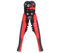 Pelacables automático de 8 pulgadas, alicates prensadores, herramienta multifunción para cortar y pelar cables con mango ergonómico de TPR, longitud ajustable para cables de 0,2 a (Roja)