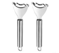 Pelacables de maíz de acero inoxidable, paquete de 2, herramienta de extracción de granos de maíz, elimina sin esfuerzo los granos de la mazorca, mango ergonómico y resistente al óxido, para cocinar