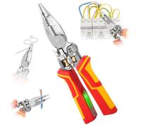 Pelacables Electricista, 9 en 1 Multifuncional Pela Cables, Pelador de Cables con Función de Medición de Corriente, Pela Cables de Electricidad Profesional para Pelar, Cortar, Bobinar